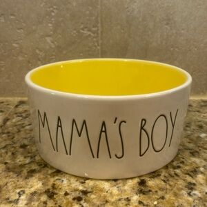 Rae Dunn Mama’s Boy Ceramic Dog Bowl 6in